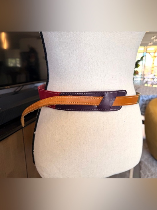 Colorblock Leather Waist Belt main image 10